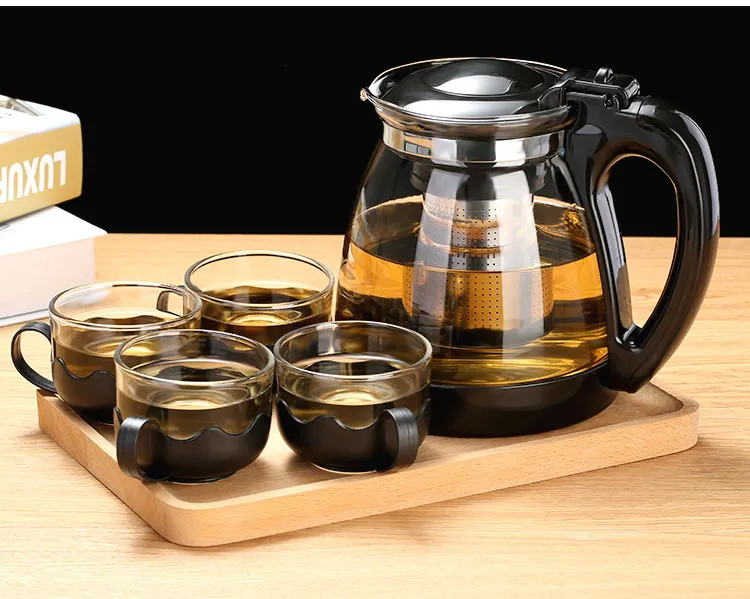 【健康-耐热-泡茶壶】麦尔思1000ML/2000ML茶壶套装单壶花茶杯飘逸杯泡茶壶玻璃耐热包邮