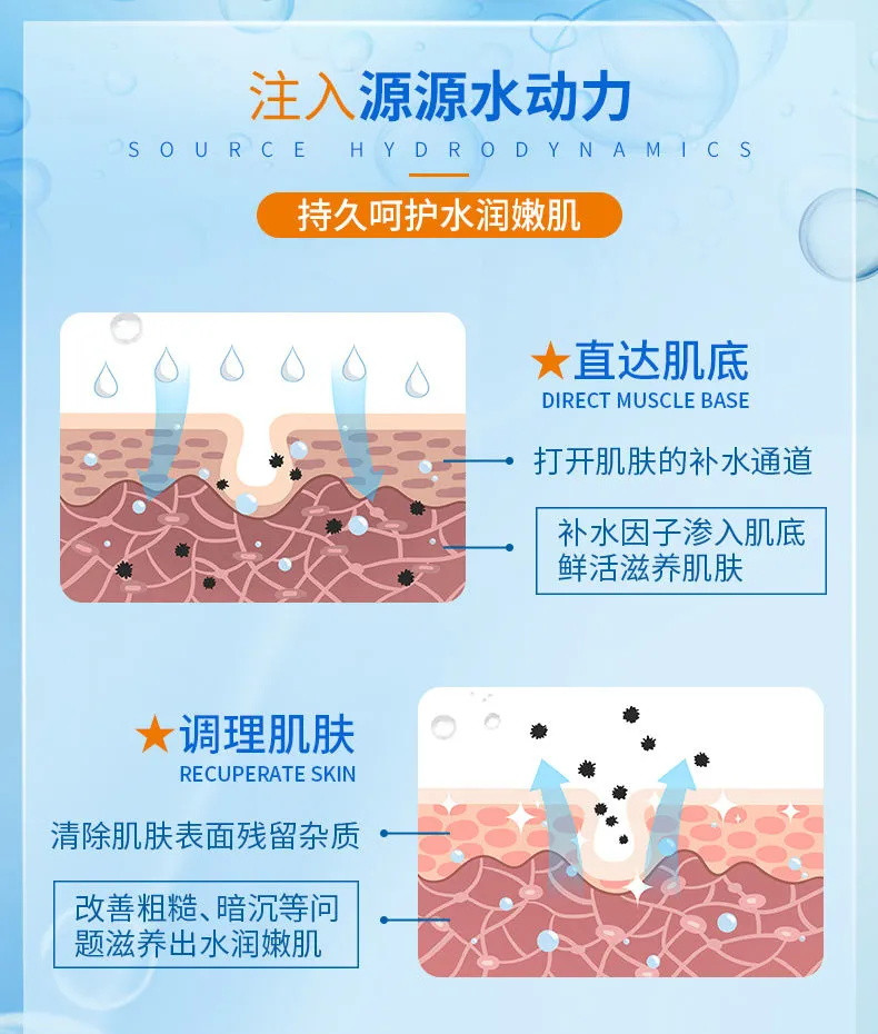 【巨补水-美白补水面膜】玻尿酸面膜美白补水学生女提拉紧致祛淡斑收缩毛孔清洁面膜男女通用面膜包邮