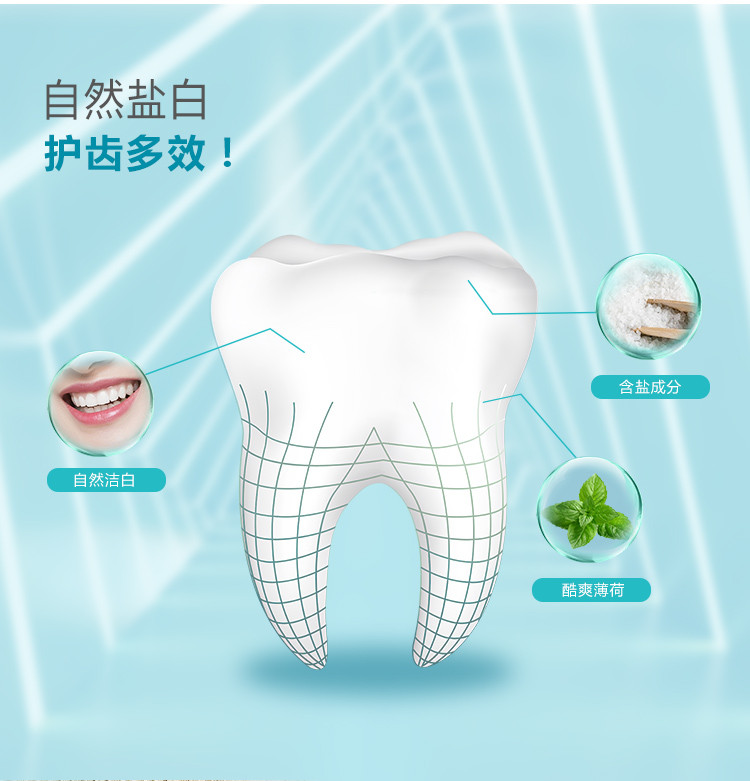 【团购】纳爱斯牙膏自然盐白120g*48支*4箱