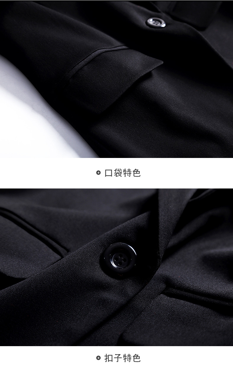 黑色西装外套女ins潮2020春秋新款韩版修身休闲西服套装职业工作服三件套