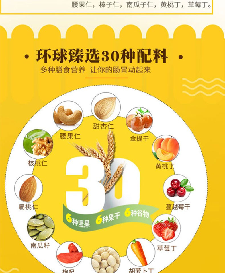 臻味水果坚果燕麦片谷物早餐食品即食天天麦香840g盒装（28g*30袋）