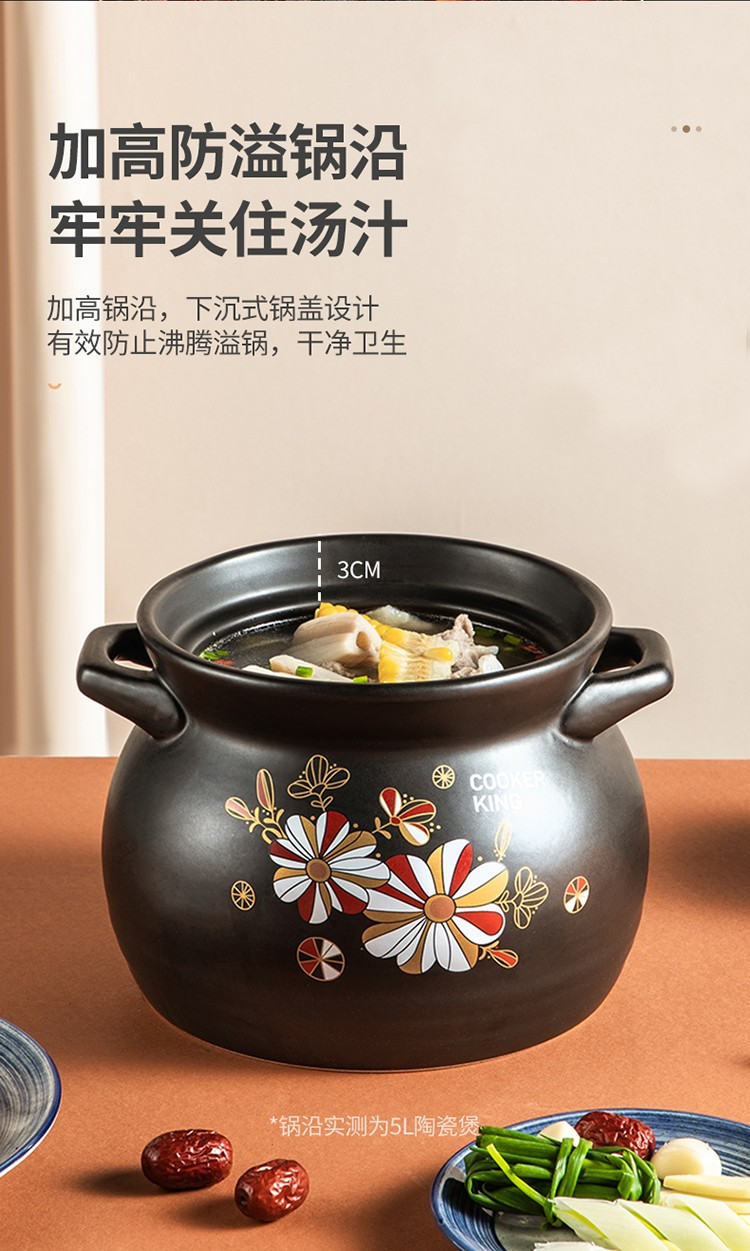  炊大皇陶瓷煲3.5L 鲜味煲养生家用煲汤