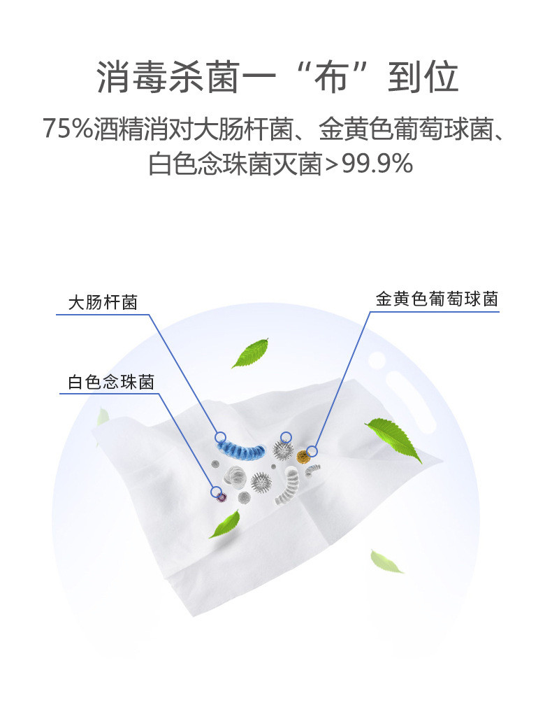 麦里【领券立减3元】乙醇消毒湿纸巾小包单片装75%酒精含氯