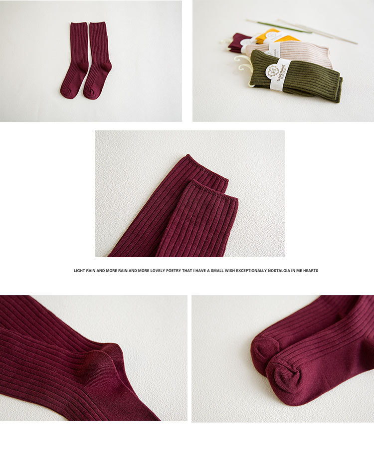  【领券立减10.1元 】2021新款双针堆堆袜抽条纯色女袜秋冬长筒棉袜个性ins潮袜
