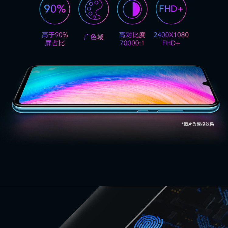 华为/HUAWEI 荣耀20青春版 屏幕指纹 8GB+128GB全网通手机