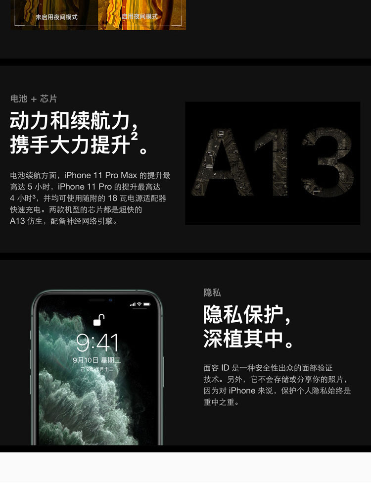 苹果/APPLE  iPhone11 Pro Max 64GB 联通移动电信4G手机双卡双待