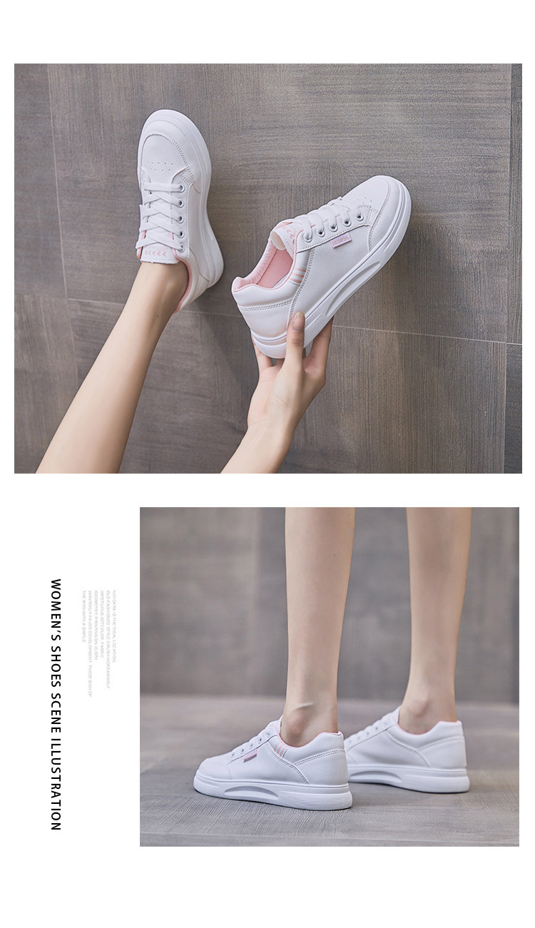 卓纪2021年新款百搭皮面小白鞋女鞋子学生运动秋季休闲韩版时尚透气板鞋