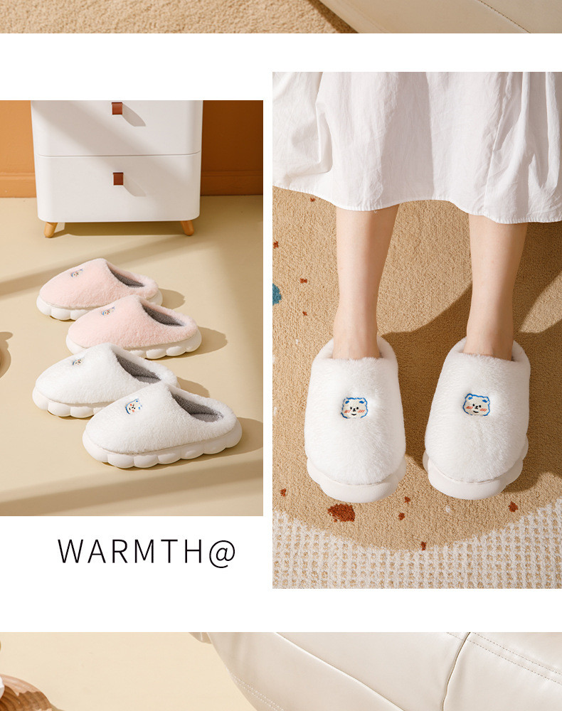  卓纪 冬季新款情侣可爱保暖棉鞋室内家居家用防滑耐磨加厚底包跟棉拖鞋