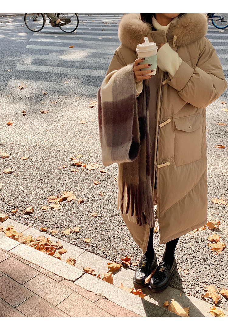  卓纪 高级感羽绒服女超好看冬季新款时尚大毛领中长款加厚连帽宽松外套