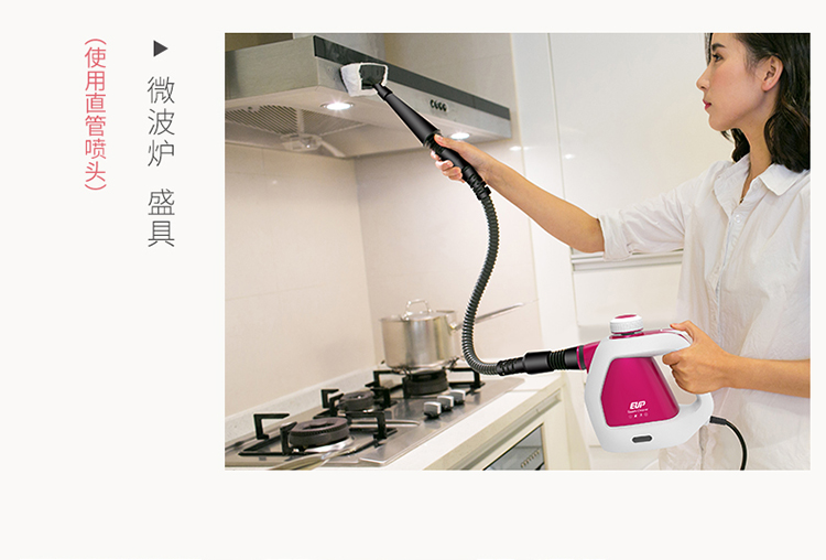 EUP SC-2210 多功能蒸汽清洁机家用高温高压消毒厨房油烟机清洗机 玫瑰红色