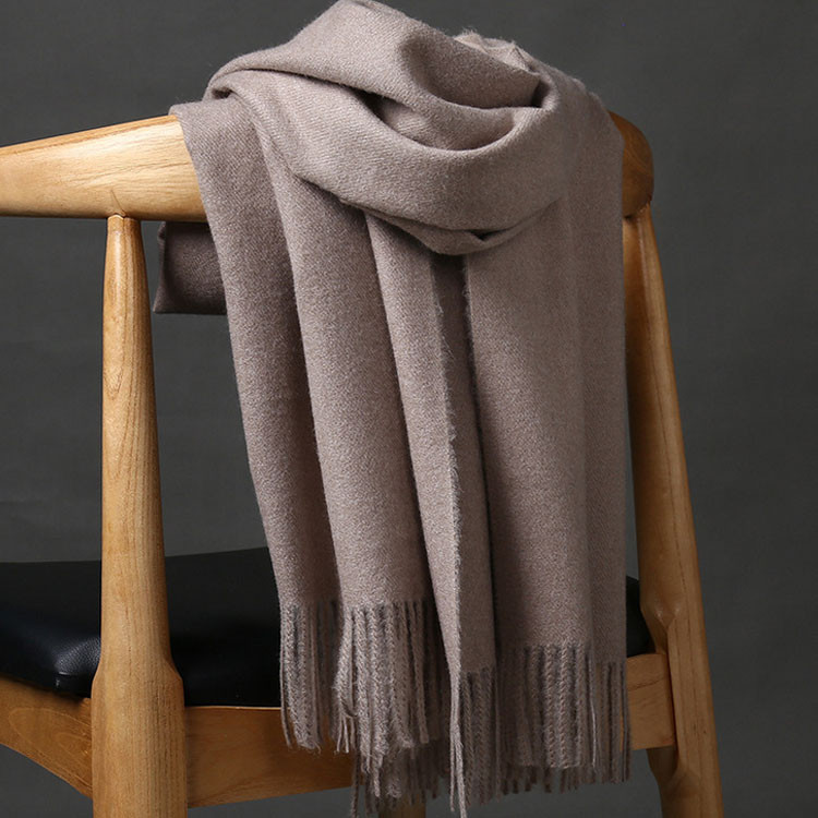欧亨曼好质感仿羊绒围巾女秋冬新款纯色加厚保暖两用披肩