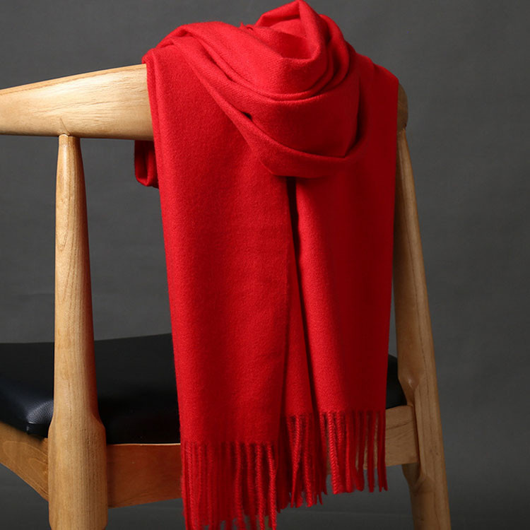 欧亨曼好质感仿羊绒围巾女秋冬新款纯色加厚保暖两用披肩