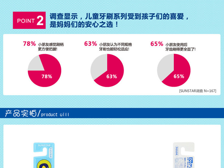 DoClear 儿童牙刷(4-6岁适用)软毛*3