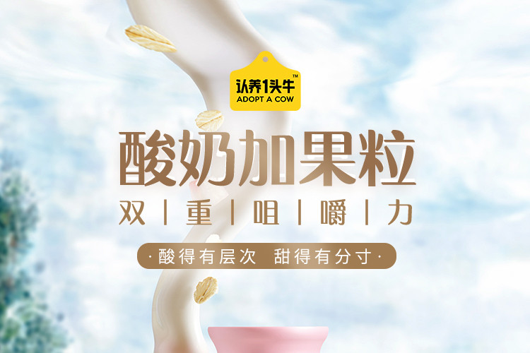 认养一头牛 白桃燕麦味酸奶230g*10盒装