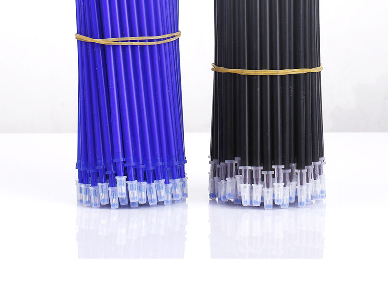 摩易擦笔芯晶蓝黑色0.5mm小学生中性笔笔芯全针管可擦笔芯替芯