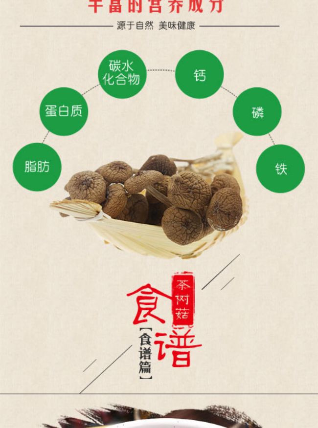 九养芝 不开伞茶树菇250g