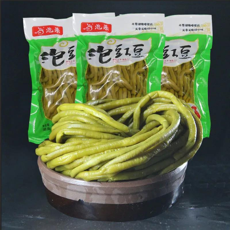 【领券立减10元】湖南老坛酸豆角500g*3小包装下饭菜农家自制酸辣豆角泡豇豆