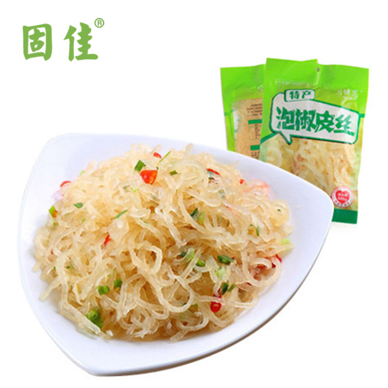 固佳 信阳特产固始皮丝300g猪皮晶零食夏季凉拌菜