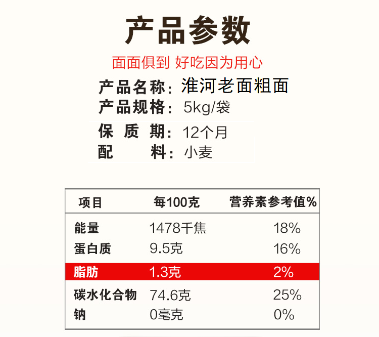 南早 粗面粉5kg农家饺子面包子面手擀面现打新面