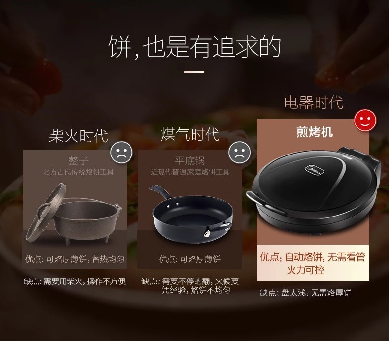 美的/MIDEA 电饼铛JCN30S 家用双面加热加深多功能煎烤机烙饼锅