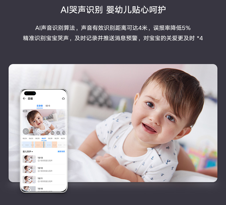 华为/HUAWEI 华为智选生态产品 海雀AI摄像头 云台超清版