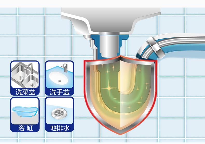 威王管道通剂100g*3强力马桶管道除臭剂通下水道疏通剂送洁厕宝