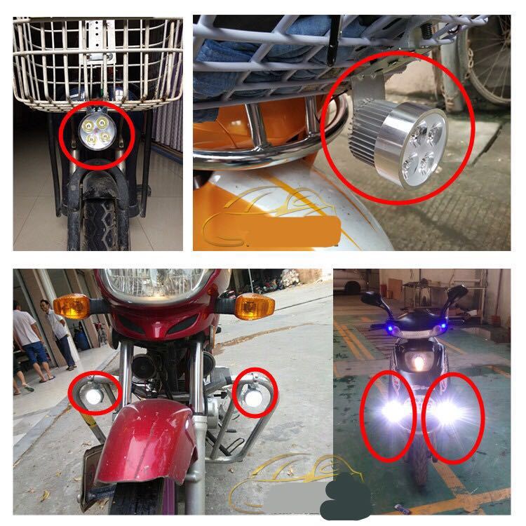 摩托车电动车led灯超亮改装灯12V24V36V48V72V80V电流通用防水灯