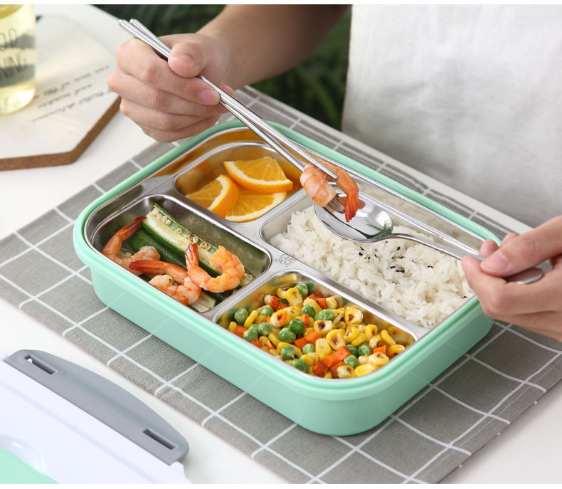 304不锈钢分格保温饭盒成人饭盒儿童便当盒学生双层隔热防烫餐盒