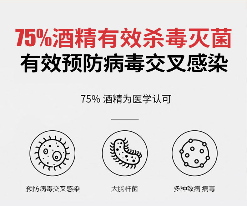 75度酒精消毒液家用室内免洗洗手液便携式消毒水喷雾