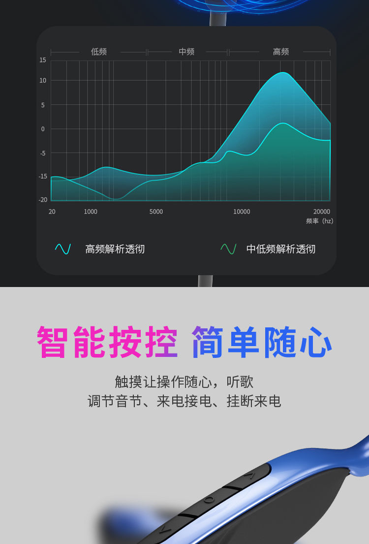 【通用型砚宣】运动蓝牙双耳机挂颈式迷你耳塞立体音oppo安卓苹果通用