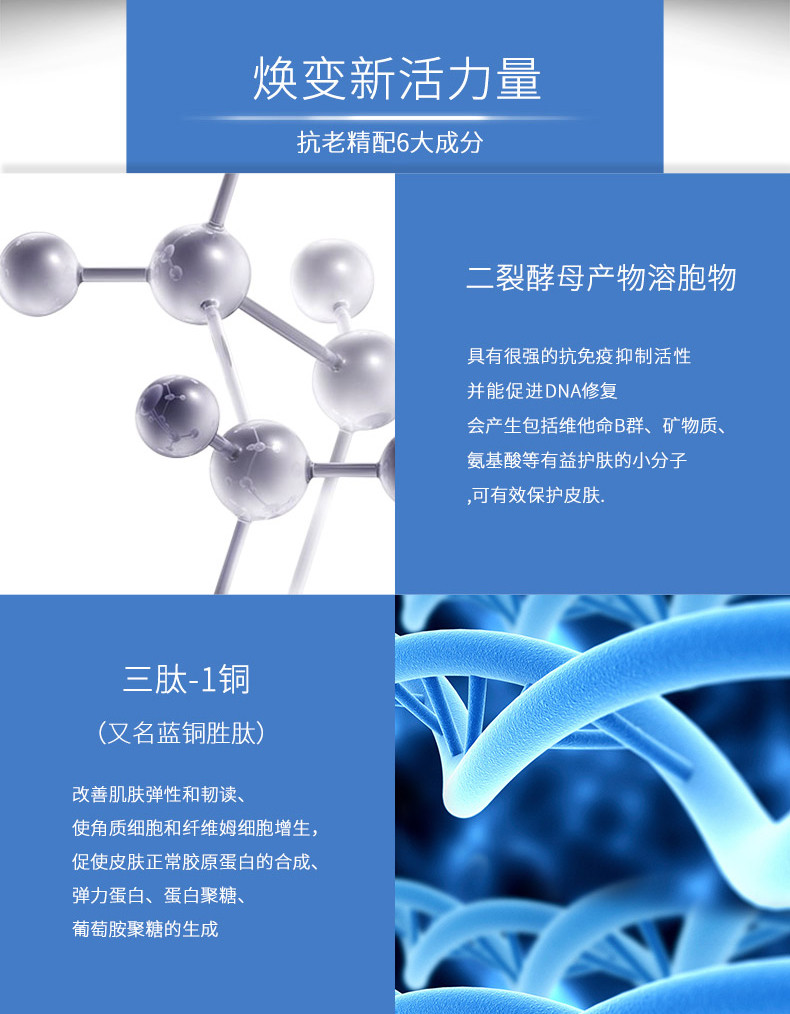 蓝铜肽多效修护精华礼盒护肤套装女11件套洁面精华水乳霜眼霜贵妇霜BB霜