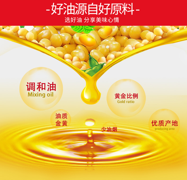 金龙鱼食用调和油1.8升油黄金比例1:1:1粮油植物油食用油1.8L桶装