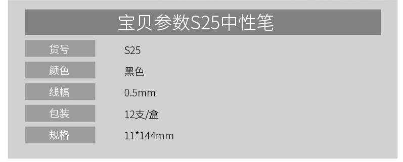 得力/deli 中性笔S25签字笔0.5mm考试学习办公商务子dan头盖帽12支/盒