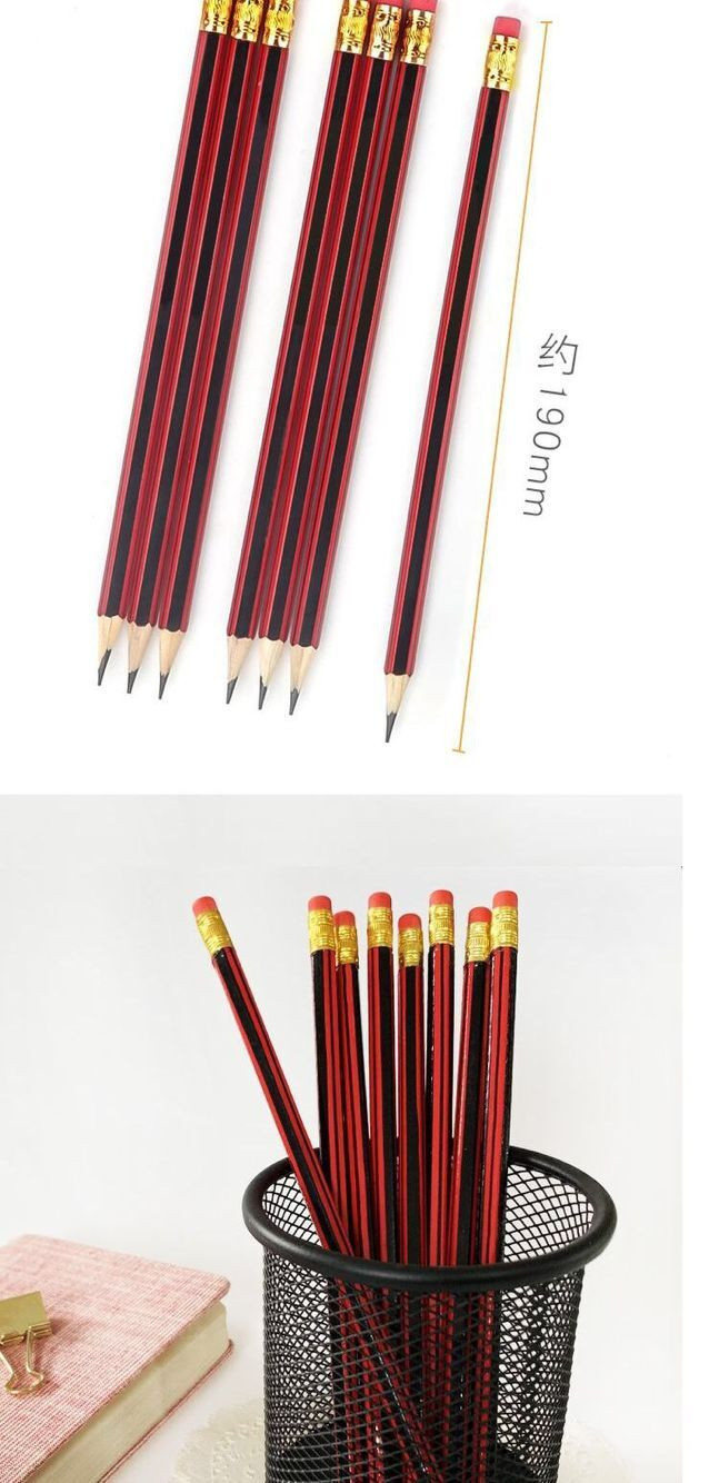 红杆HB铅笔儿童素描美术铅笔 学生幼儿园一年级铅笔套装 原木橡皮头铅笔文具