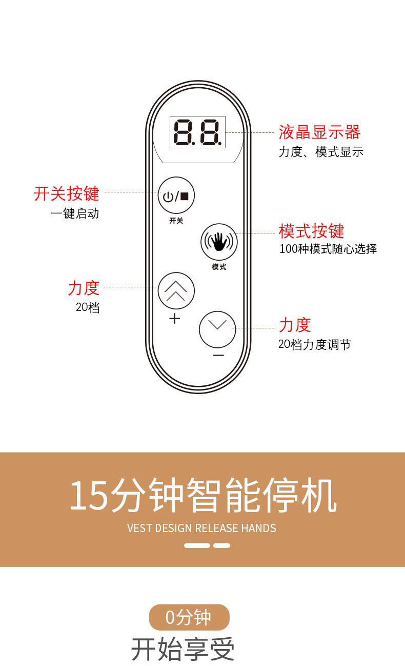 上亨 按摩披肩 按摩器仪 颈肩捶背器 肩膀颈椎按摩器仪 腰部背部 捶打热敷 节日礼物