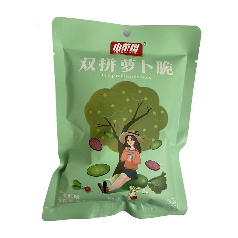 【邮政助农】零食追剧神器果蔬干秋葵脆30g/袋*双拼萝卜脆30克/袋