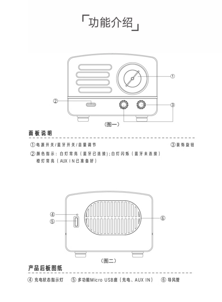 猫王（MAO KING） 小王子收音机OTR MW-1A 无线便携式mini蓝牙音箱