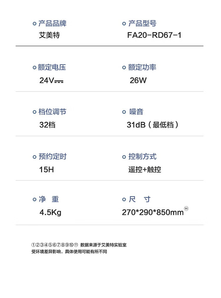 艾美特/AIRMATE 海鸥Pro Max循环扇 FA20-RD67 大风速 FA20-RD67-1