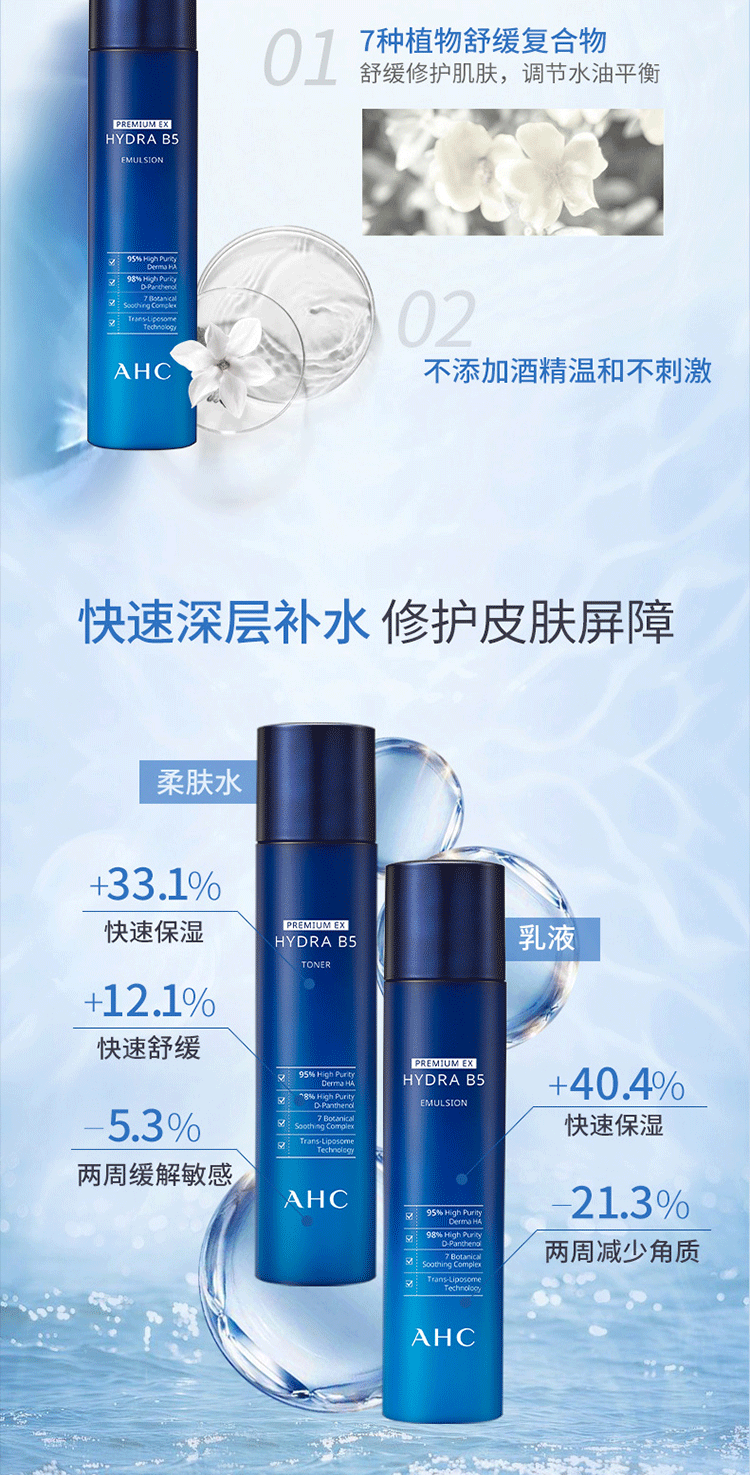 AHC爱和纯 B5玻尿酸臻致水合乳液120ml