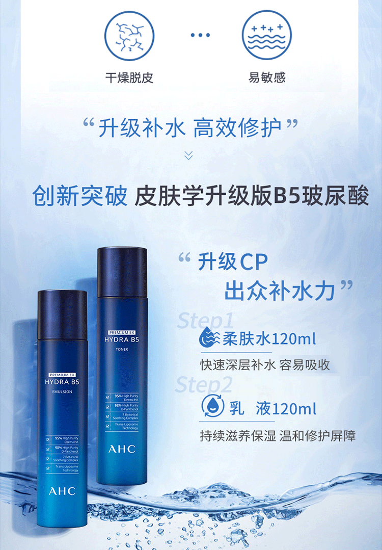 AHC爱和纯 B5玻尿酸臻致水合乳液120ml