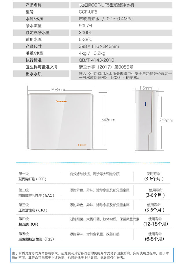 长虹 超滤机滤水器