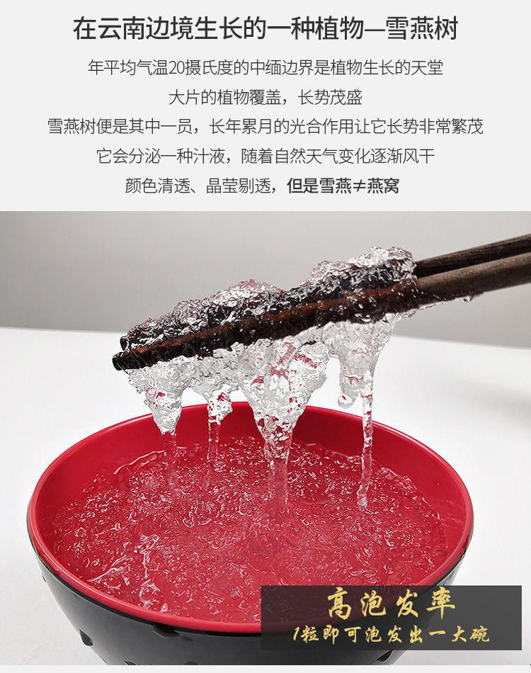 纯天然野生拉丝雪燕250g推荐组合桃胶双荚皂角米养颜羹正宗30g