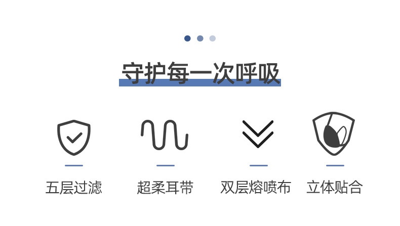 安可新 kn95防护口罩 独立包装 防雾霾防飞沫专业防护 大人KN95防护口罩5片