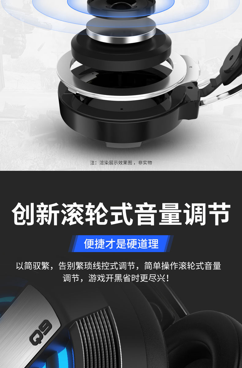 电脑耳机头戴式耳麦电竞游戏吃鸡台式笔记本带麦克风有线7.1声道