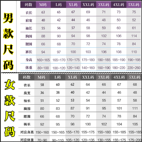 男士保暖内衣尺码_保暖内衣尺码对照表