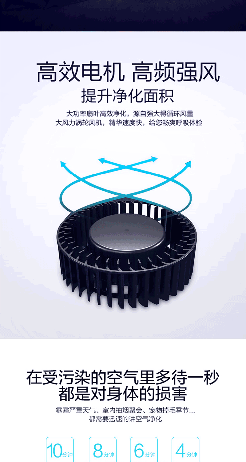 空气净化器家用除甲醛除异味二手烟PM2.5负离子氧吧净化杀菌