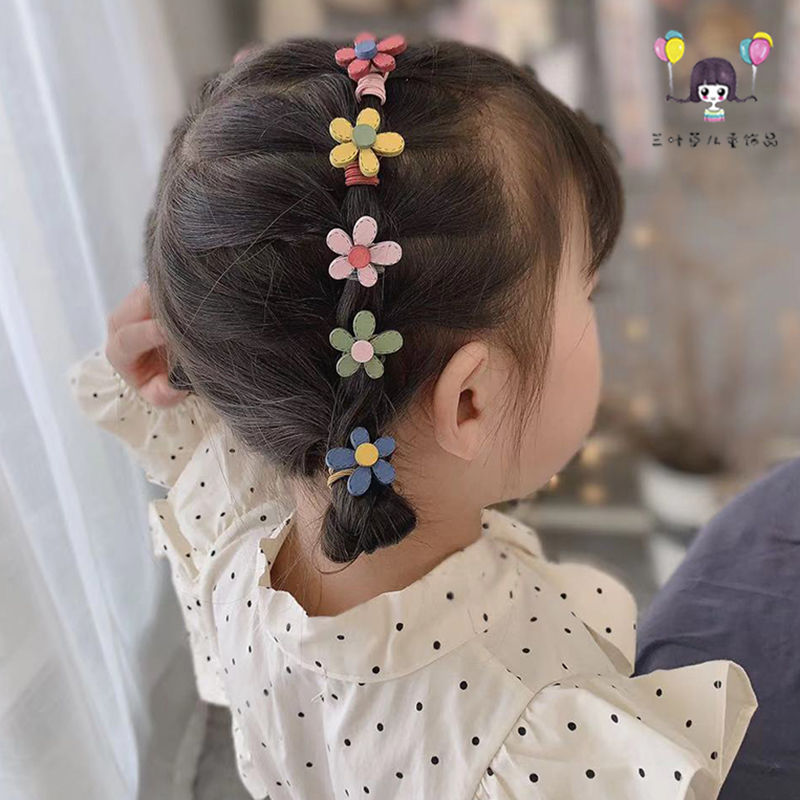 韩国新款儿童头绳不伤发女童扎头发皮筋发圈花朵发饰宝宝头饰发绳