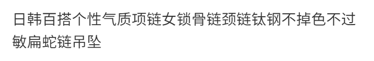 日韩百搭个性气质项链女锁骨链颈链钛钢不掉色不过敏扁蛇链吊坠