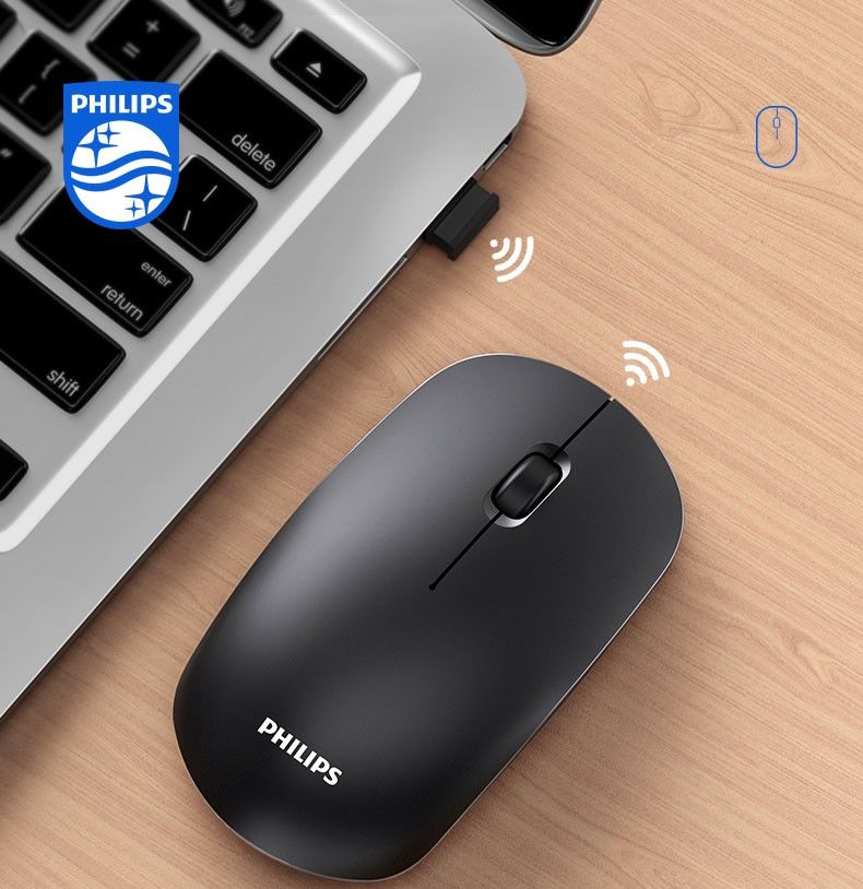 飞利浦无线鼠标可充电静音无声便携台式电脑笔记本苹果办公商务