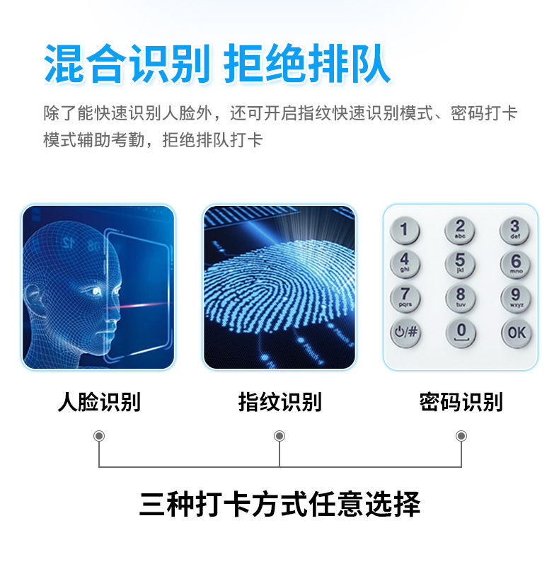 爱宝F-168指纹人脸考勤机人脸识别考勤打卡机刷脸机上班签到机